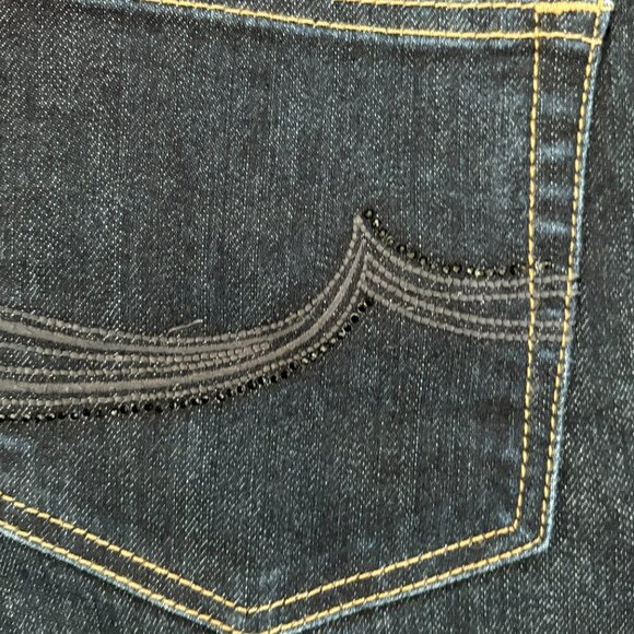 i Jeans By Buffalo Women's Bootcut Dark wash Embroidery Black Rhinestones - Picture 4 of 7